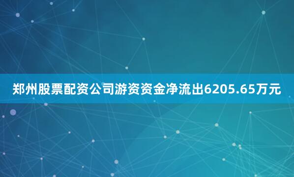 郑州股票配资公司游资资金净流出6205.65万元